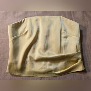 Wayf Light Yellow/Gold Sexy Silky Sleevless Blouse